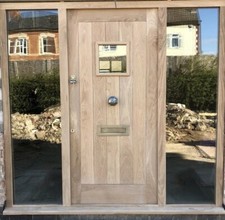 Solid Oak Front Door And Combination Frame, Made To Your Size