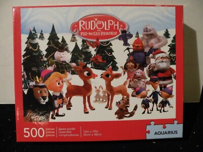 AQUARIUS RUDOLPH THE RED NOSE RIENDEER 500 PIECE PUZZLE NEW / SEALED