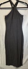Old Navy Cross Over Black Bodycon Knit Dress Medium NWOT