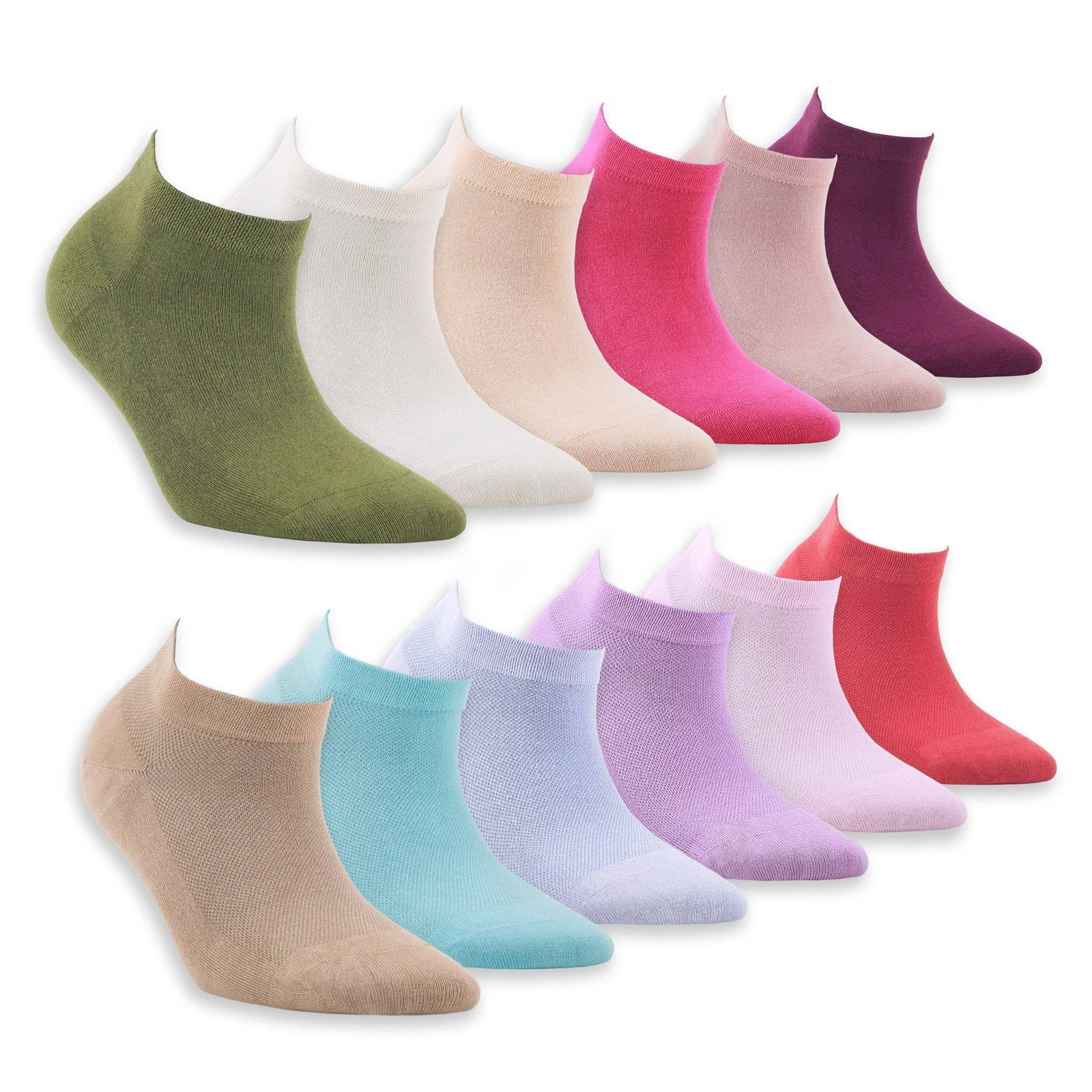 Women’s Bamboo Ankle Socks – Soft & Breathable (12 Pack)-545