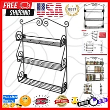 3-Tier Open Wire Spice Rack with Classic Scroll Design for Modern Kitchens