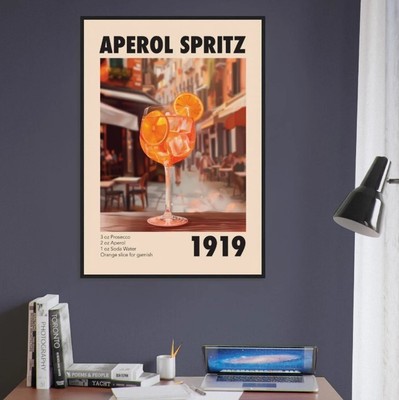 A Classic Aperol Spritz Cocktail Recipe Bar Framed Poster Print Aperol Spritz