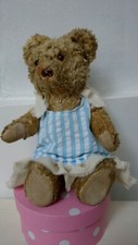 ANTIQUE BEARv Vintage Teddy Bear Straw Stuffed 1960s
