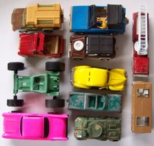 Vintage Tootsie Toy Lot of 11 Cars, Trucks, Fire Engine All wheels turn on items