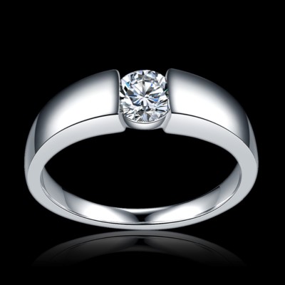 18 kt Weißgold Filled 1,2 Karat AAA Zirkonia Edelstein Verlobungsring