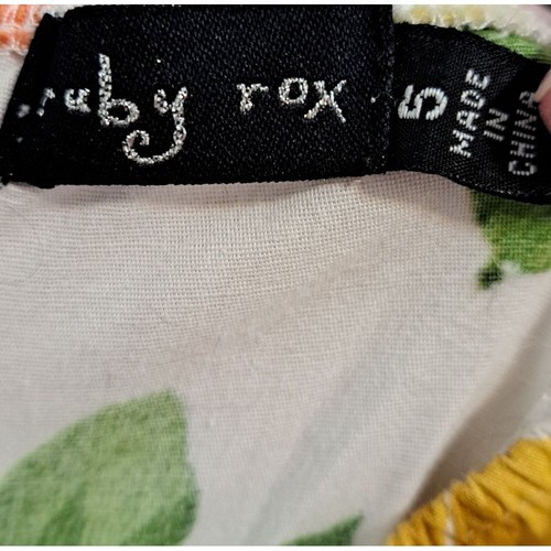 Ruby Rox Junior Dress Sleeveless Pin Up Retro White Floral Fit Flare Y2K Size 5 - Picture 8 of 9