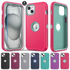 For Apple iPhone 15 Plus Shockproof Hard Case Phone Cover / Screen Protector