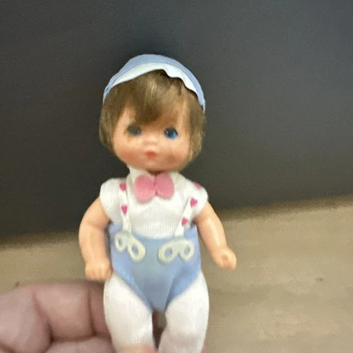 Vintage 1984 The Heart Family Baby Boy in Original Blue Outfit & Hat Mattel