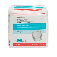 Covidien Sure Care Plus 1625 Adult Disposable Pull Up Underwear Diapers XL 14 Ct