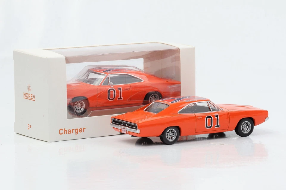Caricabatteria Dodge 1:43 1969 General Lee Movie car arancione 1:43 Norev Jet Car - Immagine 3 di 4
