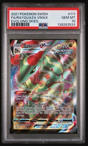 Rayquaza VMAX 111/203 SWSH07: Evolving Skies Holo PSA 10