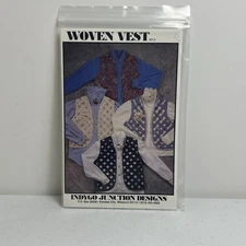 1993 VTG Indygo Junction Designs Woven Vest Sewing Pattern Uncut Amy Martin UC
