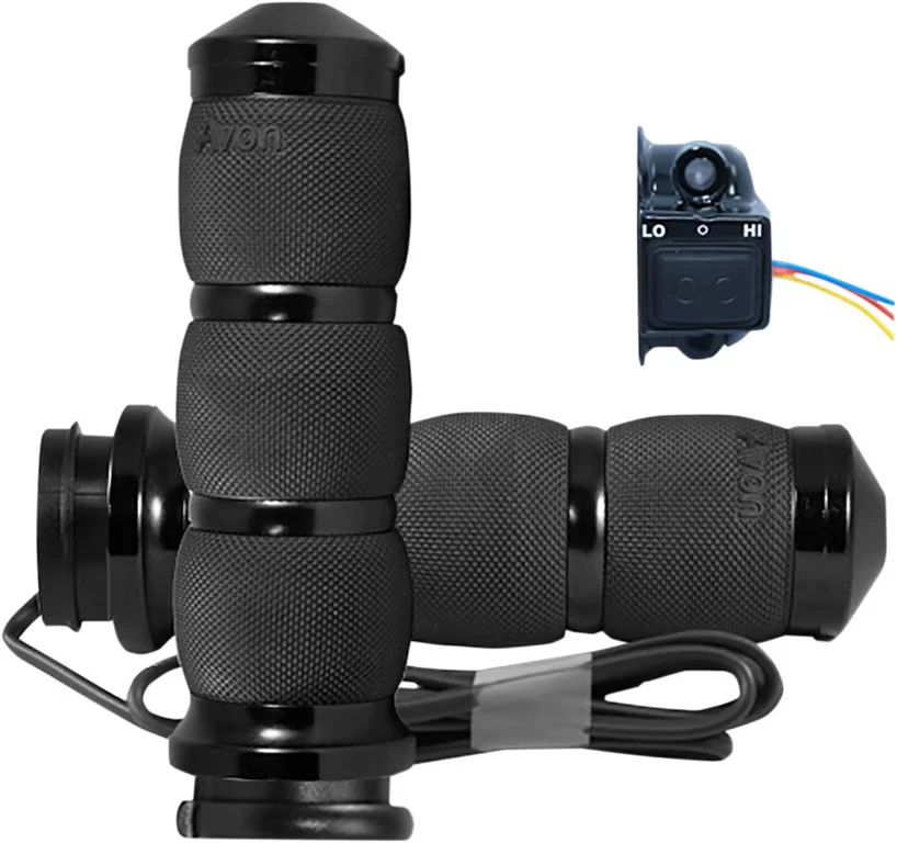 Empuñaduras térmicas con amortiguación de aire Avon - Negro anodizado motocicleta bicicleta de calle Foto 3 de 4