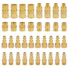 Milosline 1/4" Brass Air Compressor Quick Connect Coupler Fittings Set 36pc