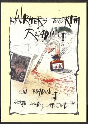 Promo Postkarte für DIE ZEIT LITERARISCHE ERGÄNZUNG. Kunstwerk von Ralph Steadman