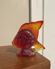 Fenton Glass Red/Amberina Sunfish Figurine With Sticker