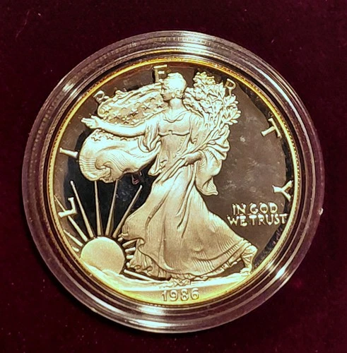 1986-S 1 oz Proof - Silver American Eagle /Liberty - w/ COA & OGP - Coin Toning