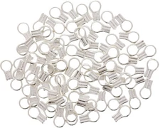 Silver Plated Ez Crimp End Cord Fasteners, Pack of 80 | BDS-308.06