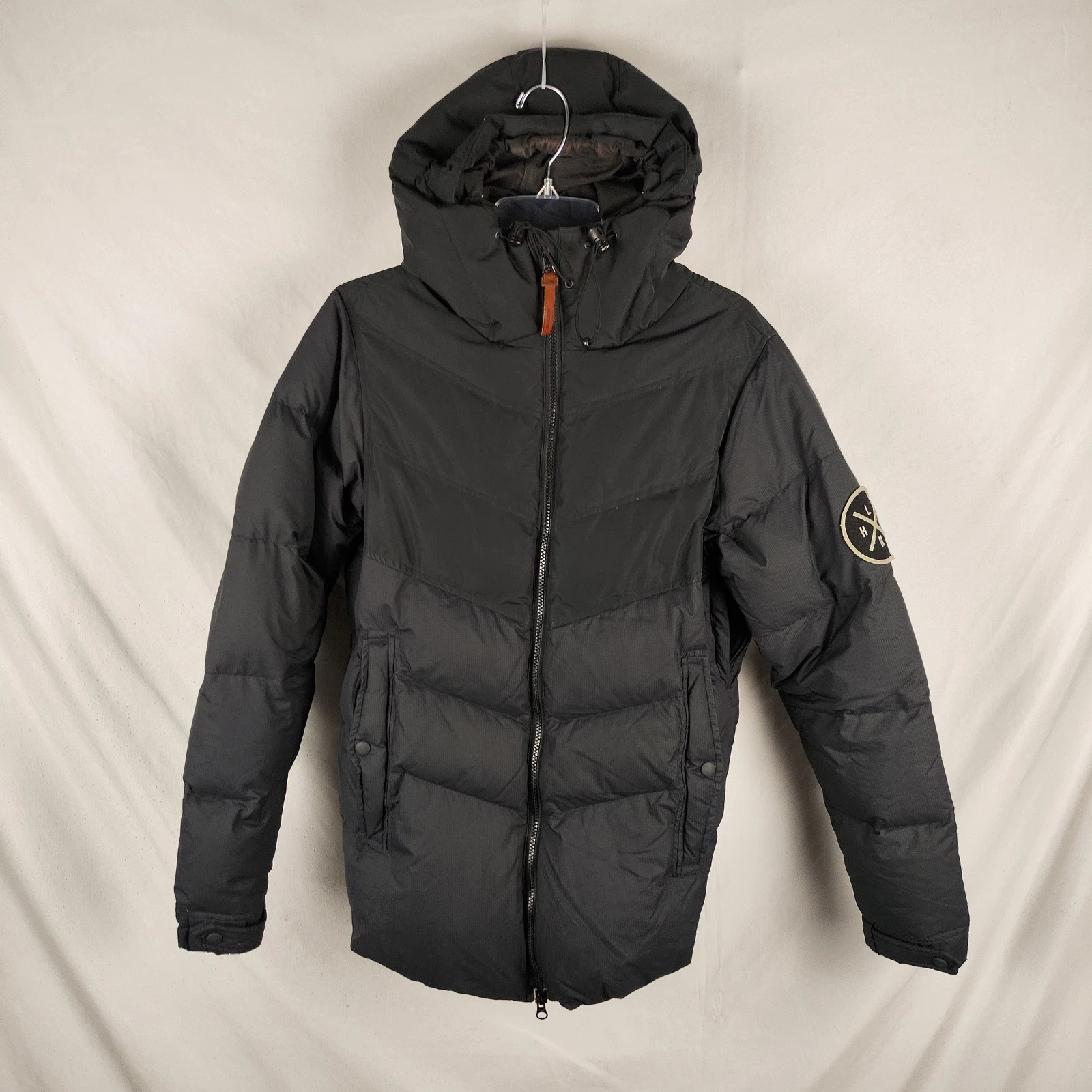 Holden Jacket Mens Large Black Hooded Puffer Full Zip Insulated Winter Coat - product detail image 1