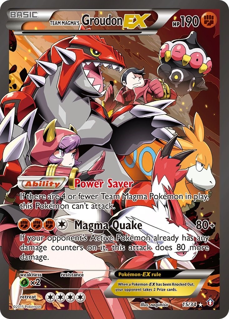 Team Magma's Groudon EX - 15/34 - Double Crisis - LP
