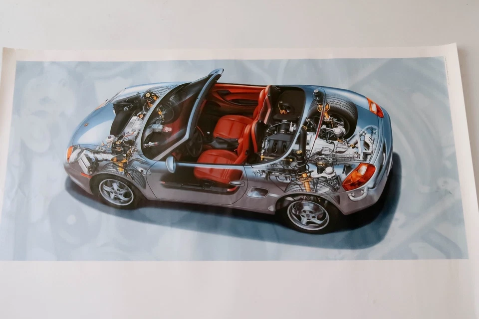 Original Vintage PORSCHE Poster Printed in Germany - Image 2 of 4