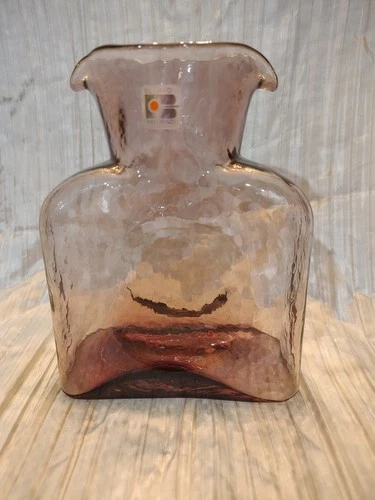 Blenko Glass 384 Orchid Pale Amethyst Double Spout  Carafe Pitcher Water Bottle