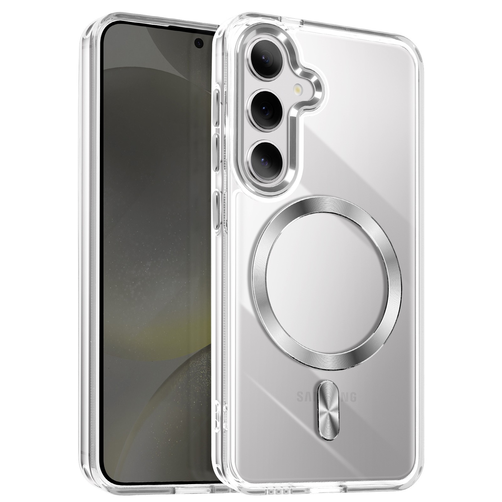 Coque transparente S24 Plus et S25 Plus argent idéale pour le quotidien