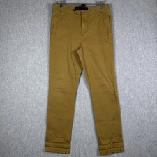 Topo Designs Pants Mens Large Tan Cotton Elastic Waist Climber Zipper Pocket