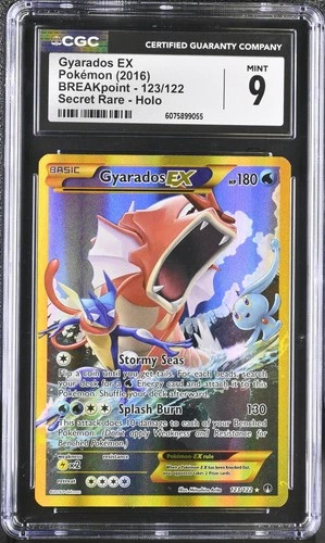 CGC 9 MINT Gyarados EX 2016 BREAKpoint 123/122 Secret Rare Holo Pokemon Card