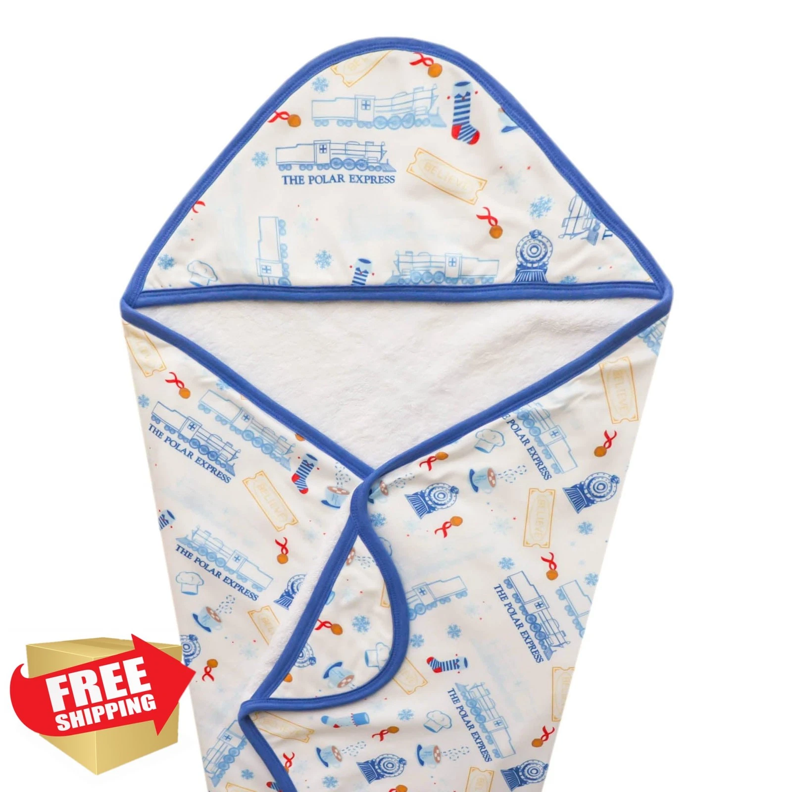 Copper Pearl Hooded Bath Towel Polar Express Newborn/Toddler