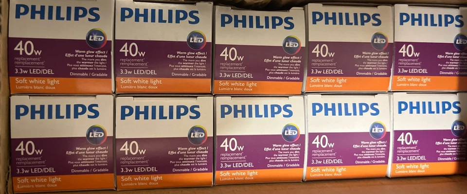 10 Pack PHILIPS 549568 LED Bulb B11 3.3W 300 Lumen 2700K 90CRI 120V Dimmable E12 - Image 3 of 4