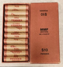 MMF Industries $10 FV Box Wrapped 1961-P UNC Memorial Cents - String & Sons Wrap