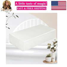 Satin Cube Pillow Case for Side Sleepers, White Satin Pillowcase Cube Pillow ...