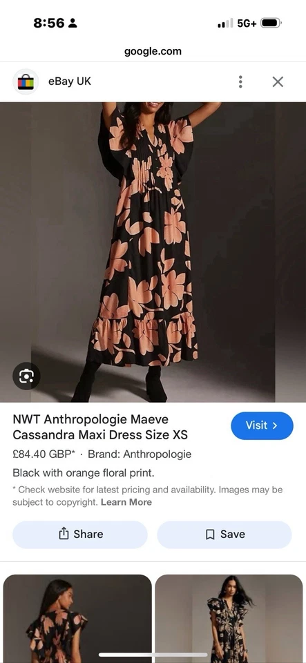 Anthropology Maeve Cassandra Dress Maxi Large Aline Long Floral Black Tiered - Image 3 of 4