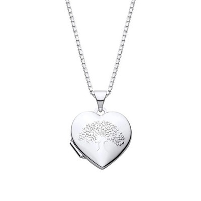 925 Sterlingsilber Lebensbaum Herz Medaillon Anhänger & 16'' -24'' Kette