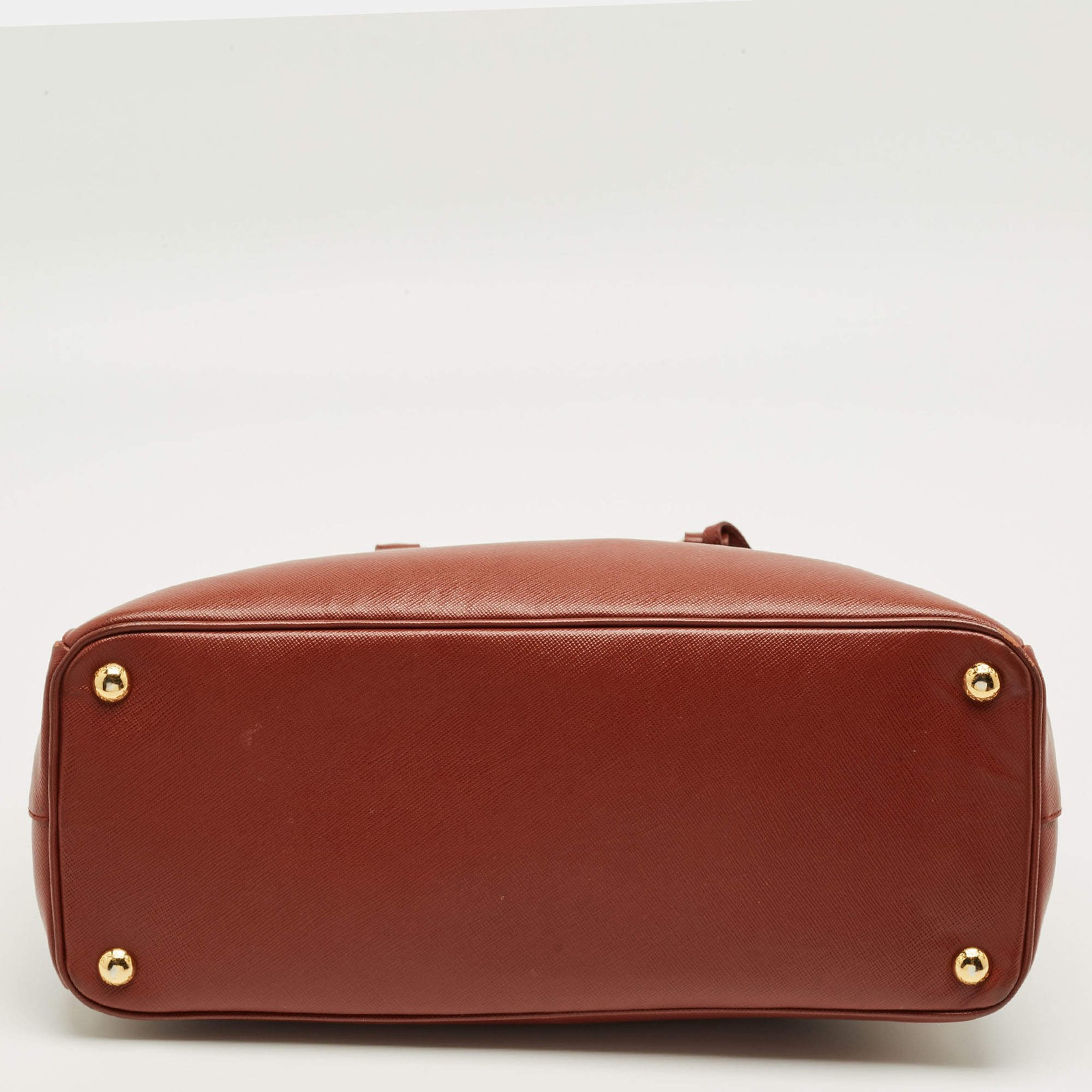 Prada Brick Brown Saffiano Lux Leather Parabole Tote thumbnail 11