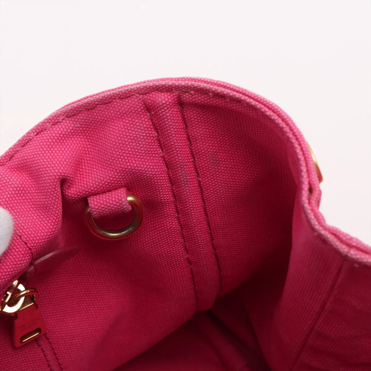 Prada Canapa canvas 2 Way Handbag Pink 1BG642 thumbnail 17