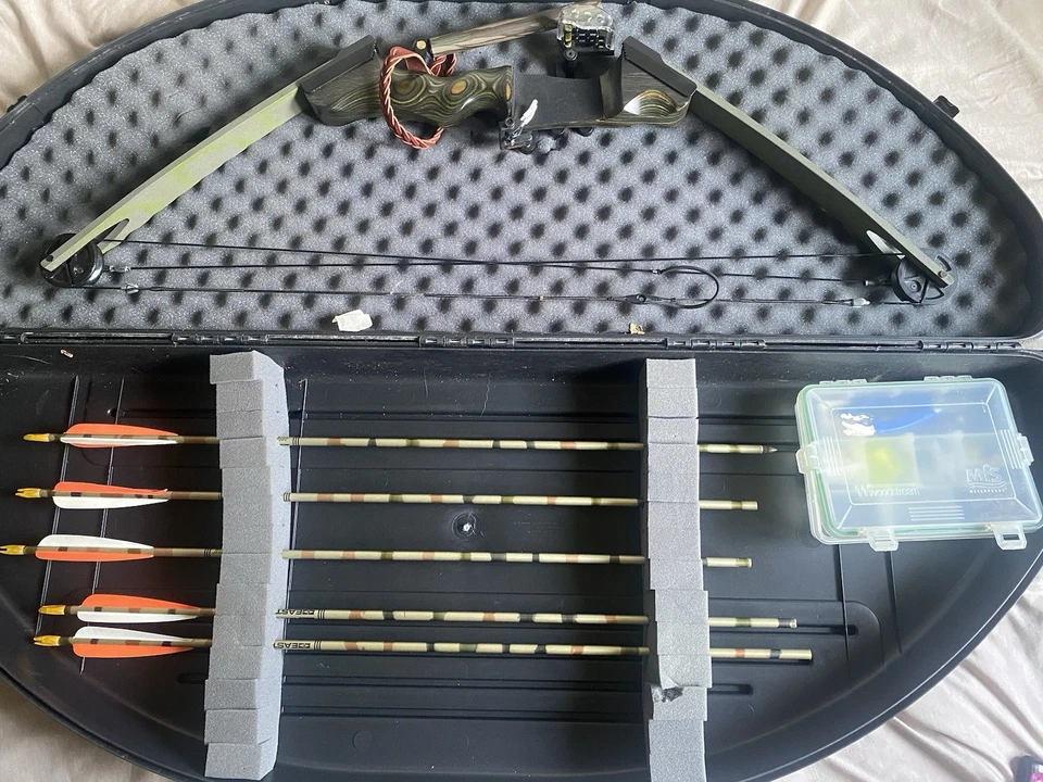 Juego de arco compuesto personalizado 45-70 Ib tiro con arco con accesorios Foto 3 de 4