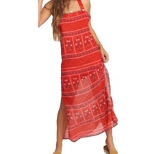 Show Me Your MuMu Red Bandana Bandit Shay Maxi Dress women's size medium