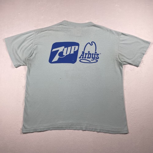 Vtg 80s Youth Unlimited Triathlon Tee 7UP Arbys Promo 1984 Single Stitch USA L - Picture 10 of 15