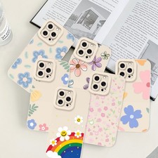 TPU Cover For Samsung S25 Edge S24 iPhone 16e 15 14 13 17 Pro Flower Phone Case