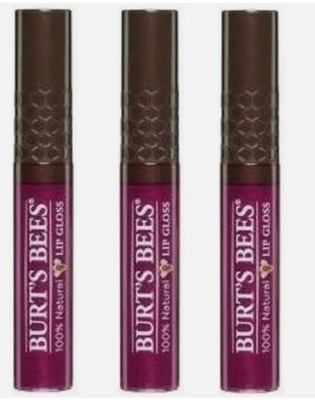 3 Pack Burt's Bees Burgundy Shimmer Lipgloss 100% Natural 269 Starry Night