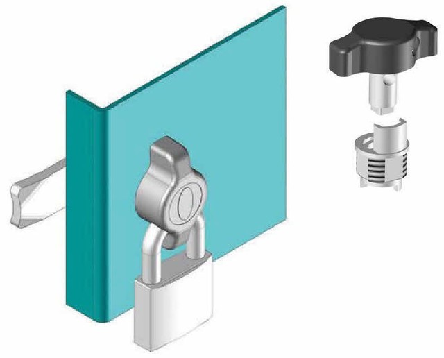 Padlockable Wing Knob Lock (Black Coated). 18.5 mm shaft eBay