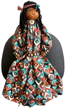 Vintage Doll-Arizona Native American Broom Whisk Handmade Doll-24"L Southwest