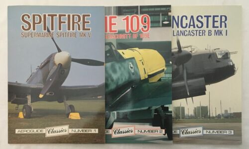 Aeroguide Classics #1-3: Spitfire / ME 109 / Lancaster - 3 Magazine Lot