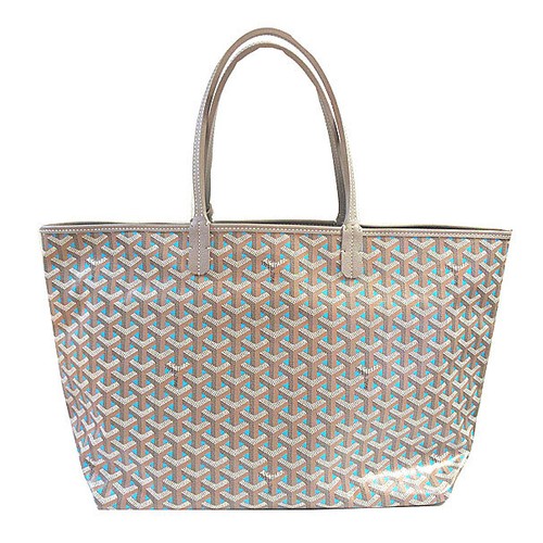 GOYARD Saint Louis PM Tote Bag Claire Voie Greige Turquoise Purse Auth New proof - Picture 10 of 10