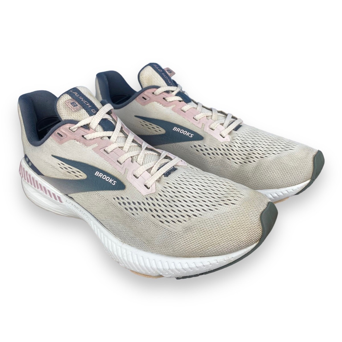 Brooks Launch GTS 8 Shoes Womens Size 9.5 Pink White Sneakers