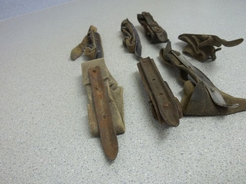 Antico mais huskers shucker gancio in metallo con cinghie in pelle misura palmo dito - Foto 7 di 11