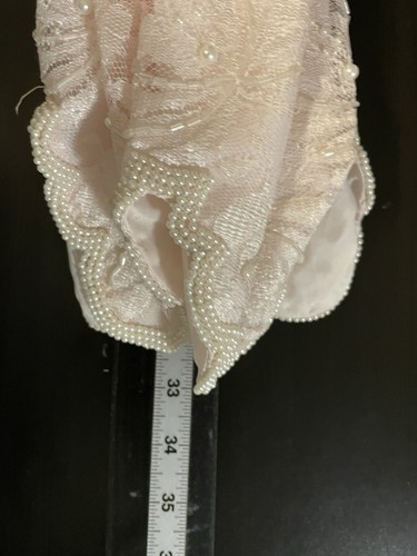 Vintage Women Skirt 1X Pink Floral Lace Beaded Scalloped Hem Princess Fairy READ - Picture 4 of 6