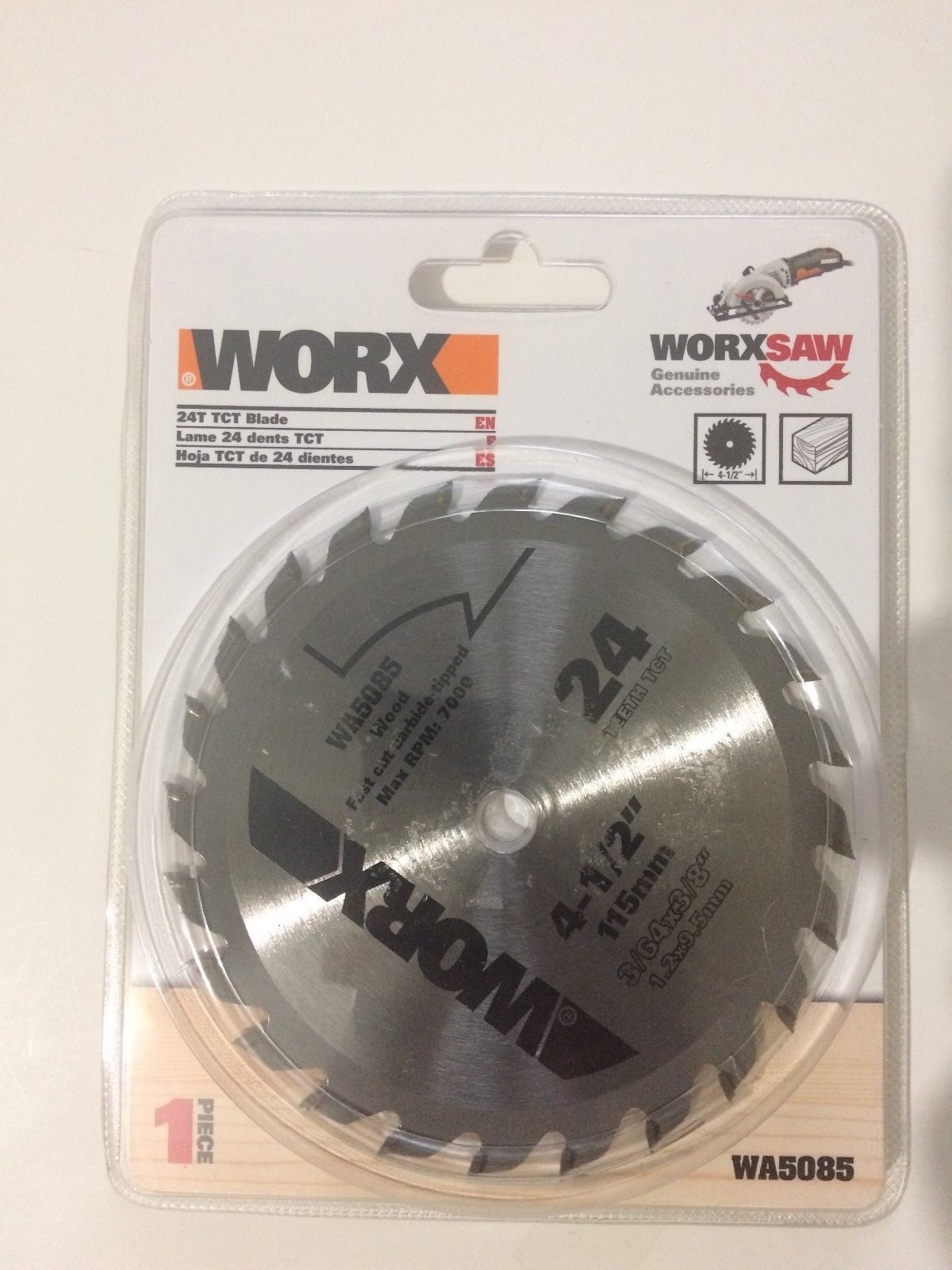 Worx WA5085 4-1/2" 24T TCT Saw Blade – Tungsten Carbide-Tipped, 3/8" Arbor, For Compact Circular Saws